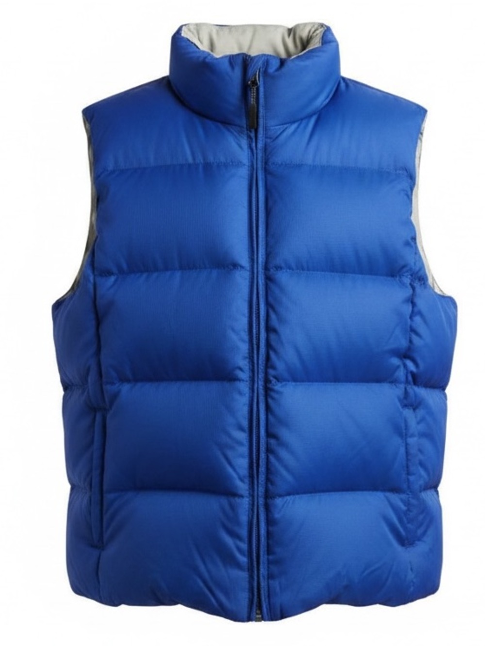 Burton Blue Quilted Down Insulated Vest with Gray Lining